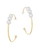 Zoe Chicco 14k Yellow Gold Cultured Freshwater Pearl Hoop Earrings