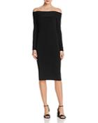 T By Alexander Wang Needle Knit Off-the-shoulder Dress