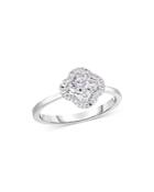 Malka Fluorescent Diamond Flower Halo Ring In 14k White Gold, 0.42 Ct. T.w. - 100% Exclusive