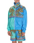 Versace Jeans Couture Garland Sun Baroque Paneled Print Nylon Jacket