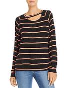 Lna Zora Cutout Striped Sweater