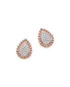 Bloomingdale's Diamond Teardrop Beaded Stud Earrings In 14k Rose Gold, 0.15 Ct. T.w. - 100% Exclusive
