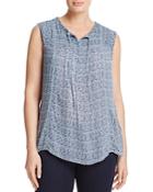 Lucky Brand Plus Abstract Paisley Print Top