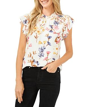 Cece Flutter Sleeve Dolce Floral Top