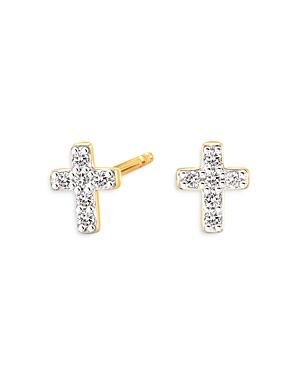 Kendra Scott 14k Yellow Gold Diamond Cross Stud Earrings