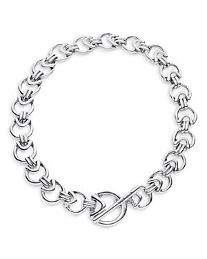 Uno De 50 Roundabout Triangle & Circle Link Necklace, 16