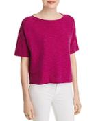 Eileen Fisher Ribbed Organic Linen & Cotton Top