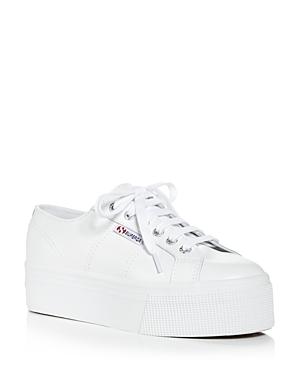 Superga Women's Leather Low Top Platform Sneakers