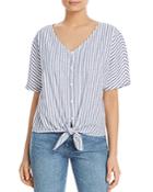 Beachlunchlounge Striped Tie-front Shirt