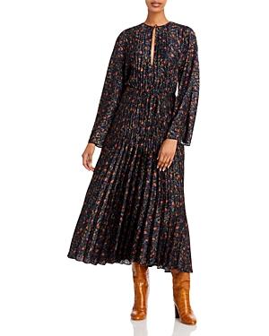 Vince Pomegranate Pleated Dress