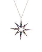 Aqua Multi Color Star Pendant Necklace, 16 - 100% Exclusive
