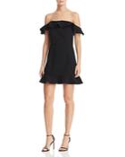 French Connection Whisper Light Flounced Square-neck A-line Mini Dress