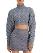 Herve Leger Chunky Weave Crop Sweater