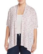 B Collection By Bobeau Curvy Helena Mixed-stripe Open Cardigan