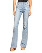 Veronica Beard Beverly Side Tab Flare Jeans In Lakeshore