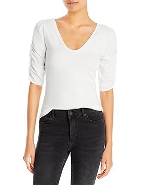 Grey State Iman Shirred Sleeve Top