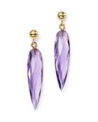 Amethyst Icicle Drop Earrings In 14k Yellow Gold