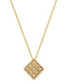 Roberto Coin 18k Yellow Gold Byzantine Barocco Diamond Pendant Necklace, 16
