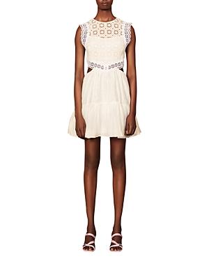 Sandro Isee Cutout Lace Trim Dress