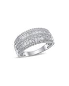 Bloomingdale's Diamond Double Row Band In 14k White Gold, 1.0 Ct. T.w.