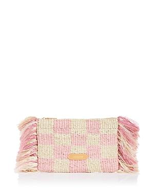 Poolside Tropical Check Fringe Clutch