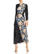 Rebecca Taylor Mixed-print Floral Maxi Dress