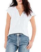 Nzt Nic+zoe Flutter Sleeve Henley Tee