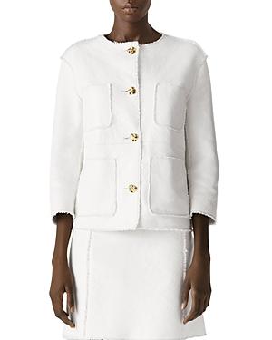 St. John Leather Tweed Jacket