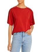 Rebecca Taylor Ruched Sleeve Tee