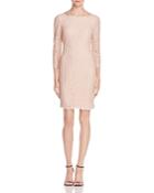 Adrianna Papell Petites Lace Boat Neck Dress