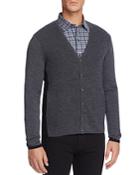 Zachary Prell Merino Wool Color Block Cardigan Sweater