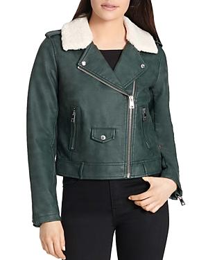 Levi's Sherpa-trimmed Faux-leather Moto Jacket