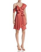 Wayf Rachelle Satin One-shoulder Wrap Dress - 100% Exclusive