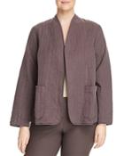 Eileen Fisher Plus Quilted Open-front Jacket