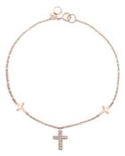 Bloomingdale's Diamond Cross Bracelet In 14k Rose Gold, 0.09 Ct. T.w. - 100% Exclusive