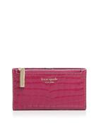 Kate Spade New York Sylvia Croc-embossed Small Slim Bifold Wallet