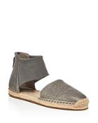 Eileen Fisher Coy Metallic Ankle Strap D'orsay Espadrille Flats