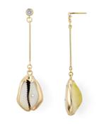 Aqua Linear Shell & Crystal Drop Earrings - 100% Exclusive