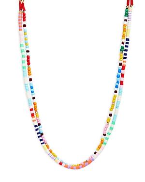 Aqua Multicolor Bead Layered Strand Necklace In 14k Gold Plated, 19 - 100% Exclusive