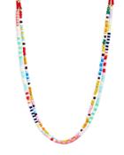 Aqua Multicolor Bead Layered Strand Necklace In 14k Gold Plated, 19 - 100% Exclusive