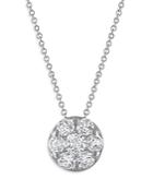 Bloomingdale's Diamond Cluster Circle Pendant Necklace In 14k White Gold, 1.50 Ct. T.w. - 100% Exclusive