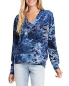 Karen Kane Tie Dye Textured Burn Out Top