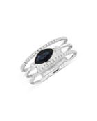 Bloomingdale's Sapphire & Diamond Micro-pave Ring In 14k White Gold - 100% Exclusive