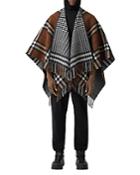 Burberry Reversible Leather-trimmed Wool Cape