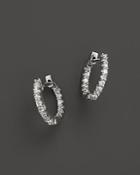 Diamond Inside Out Hoop Earrings In 14k White Gold, .30 Ct. T.w.
