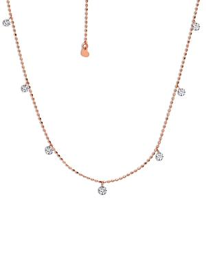 Graziela Gems 18k Rose Gold Diamond Floating Dangle Statement Necklace, 18