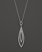 Diamond Double Layer Drop Pendant Necklace In 14k White Gold, 1.0 Ct. T.w. - 100% Exclusive