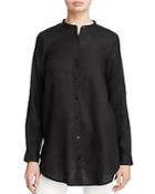 Eileen Fisher Organic Linen Mandarin Collar Shirt