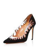 Brian Atwood Women's Victory Suede Cutout Pointed Toe Pumps