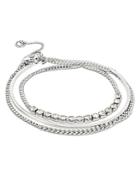 Allsaints Stone & Chain Delicate Wrap Bracelet